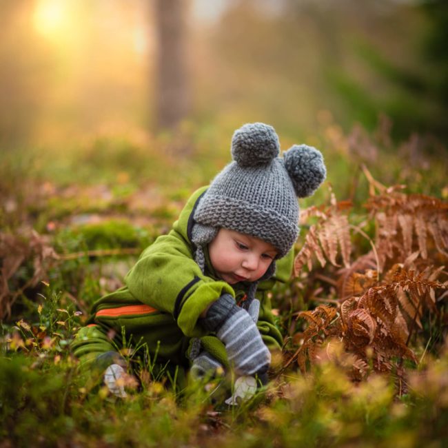 un enfant découvre la nature